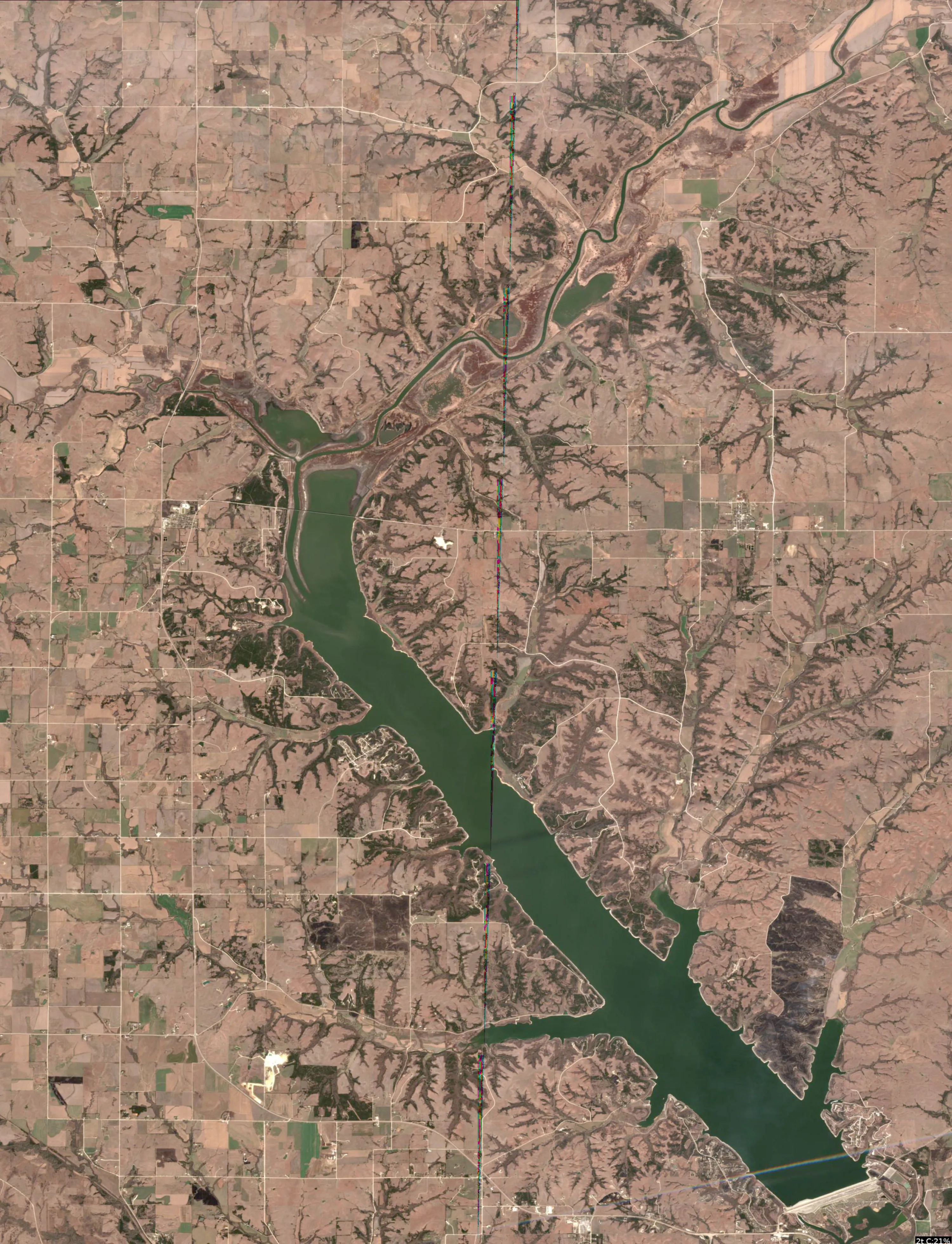 Tuttle Creek Lake satellite view