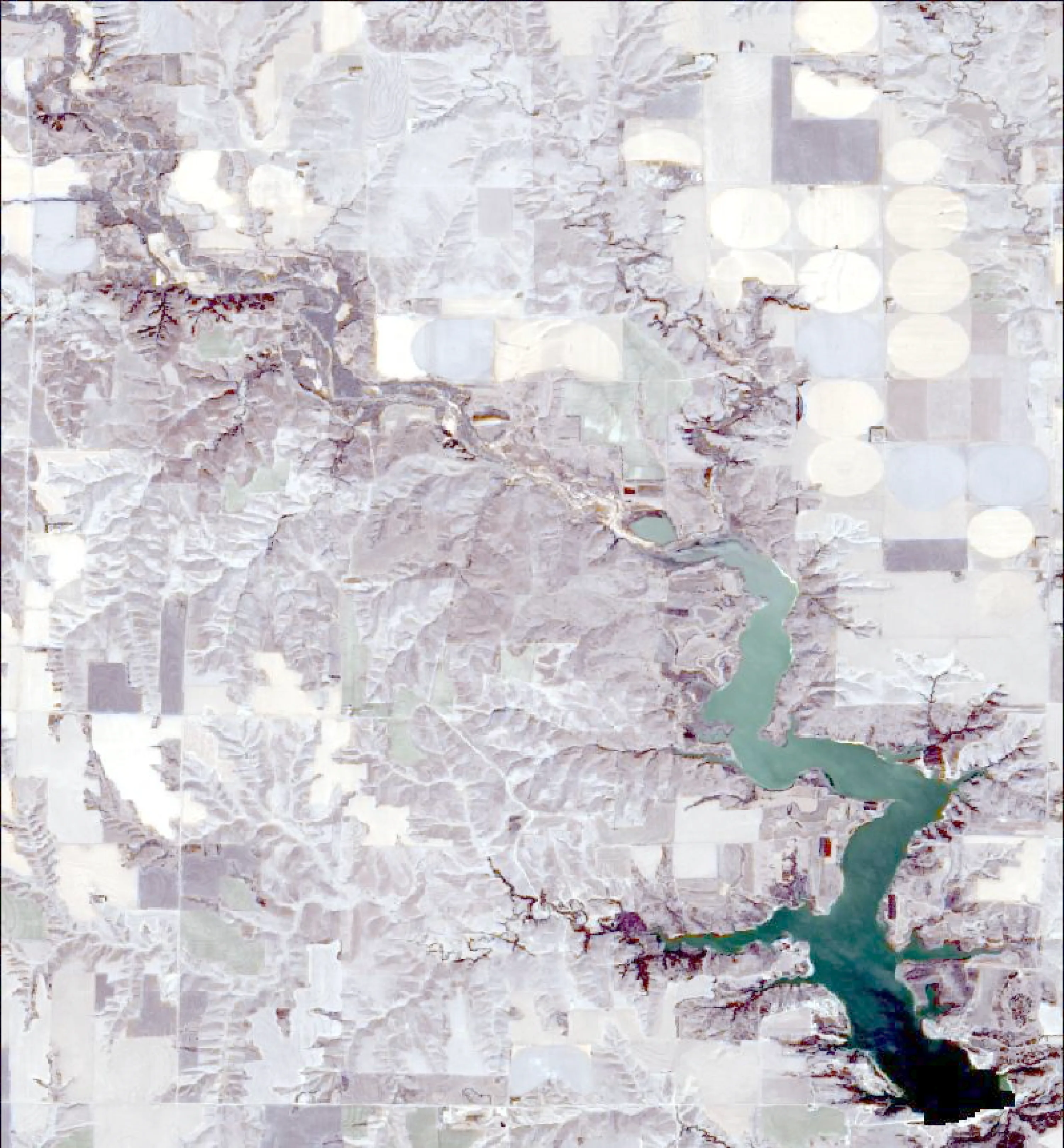 Medicine Creek Lake satellite view