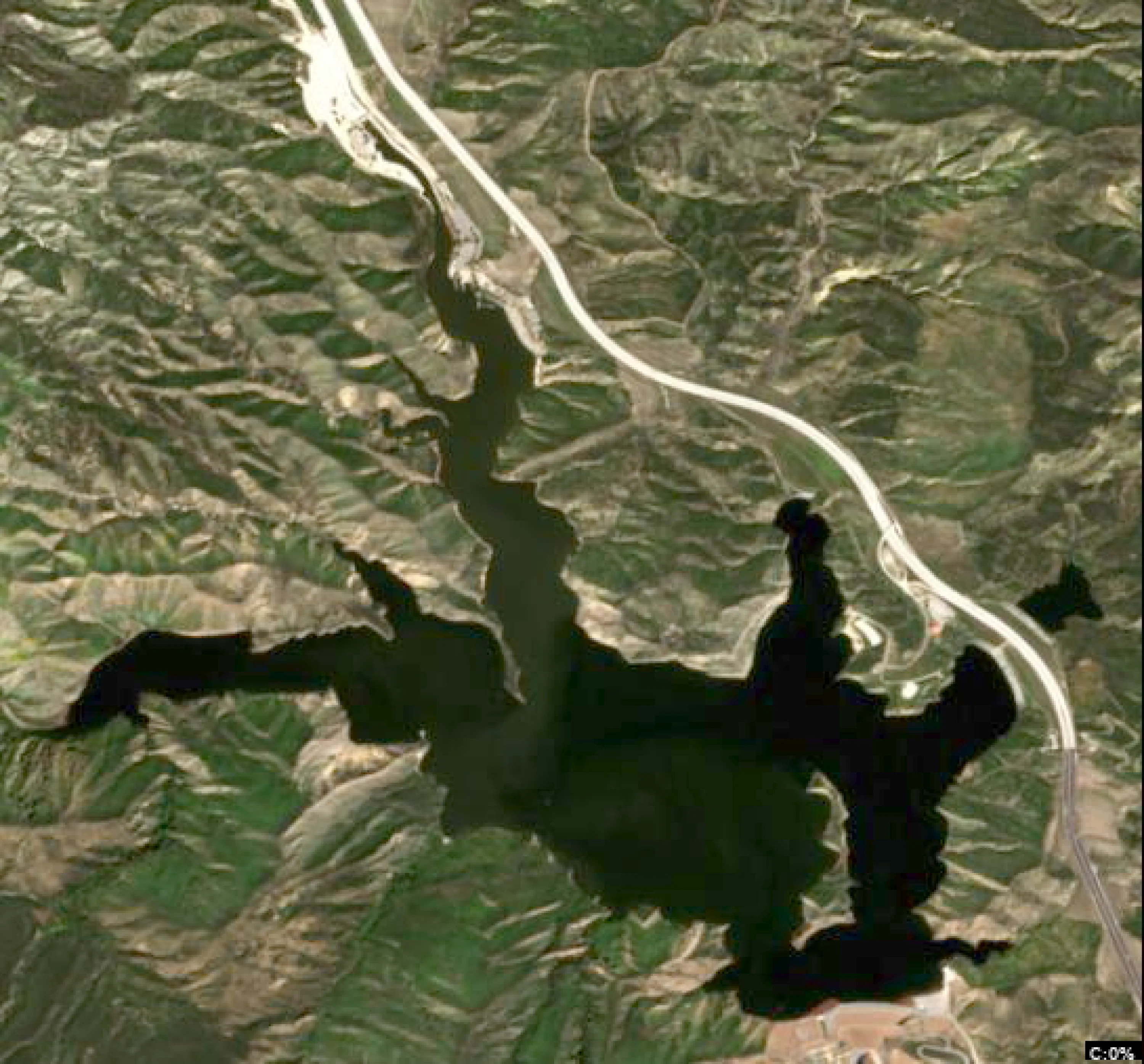 Pyramid Lake satellite view