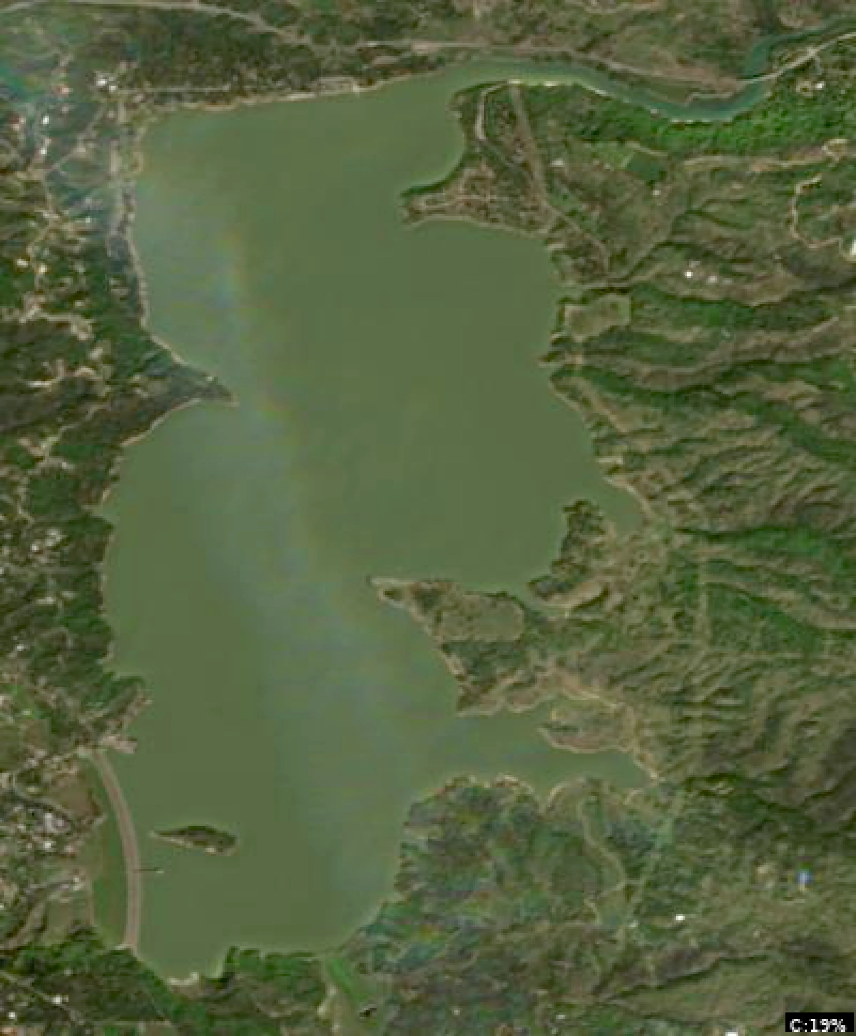 Lake Mendocino satellite view